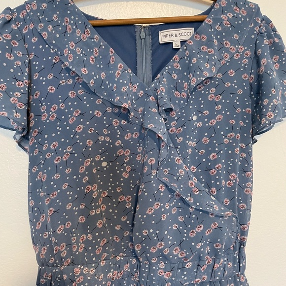 Piper & Scoot Women Blue Romper - Picture 3 of 6